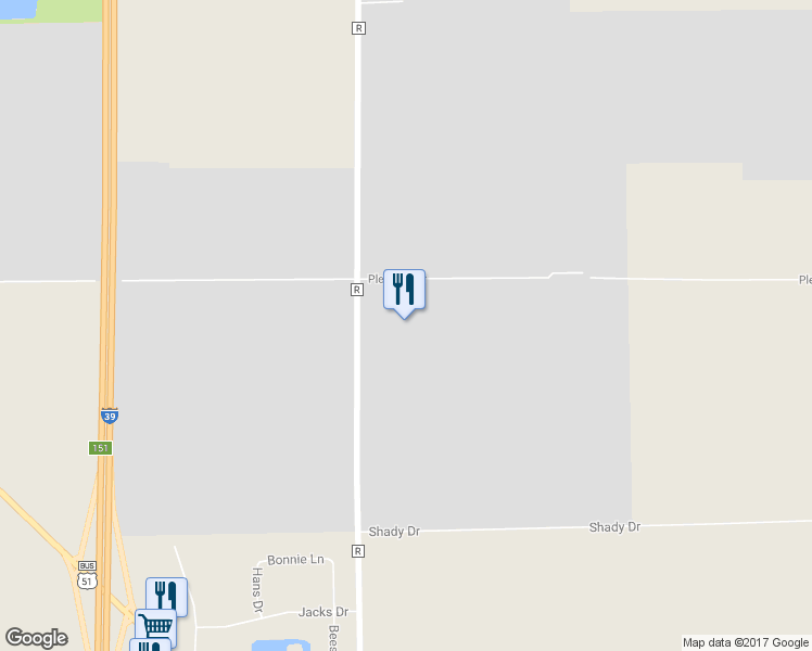 map of restaurants, bars, coffee shops, grocery stores, and more near 5671 Pleasant Drive in Plover