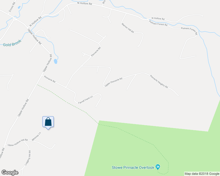 map of restaurants, bars, coffee shops, grocery stores, and more near 416 Upper Pinnacle Road in Stowe