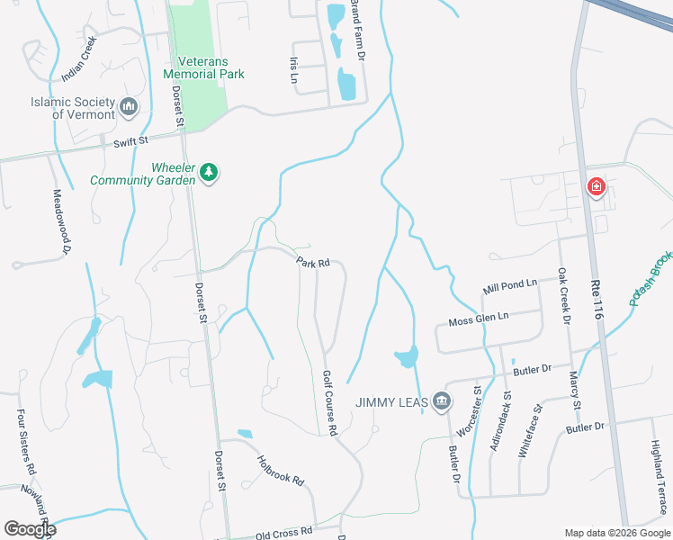 map of restaurants, bars, coffee shops, grocery stores, and more near 264 Park Road in South Burlington