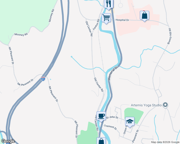 map of restaurants, bars, coffee shops, grocery stores, and more near 595 Old Center Road in Saint Johnsbury