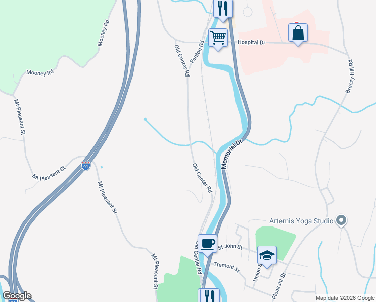 map of restaurants, bars, coffee shops, grocery stores, and more near 595 Old Center Road in Saint Johnsbury