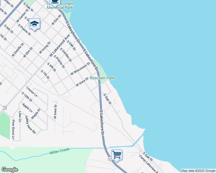 map of restaurants, bars, coffee shops, grocery stores, and more near 1212 South Lakeshore Drive in Lake City