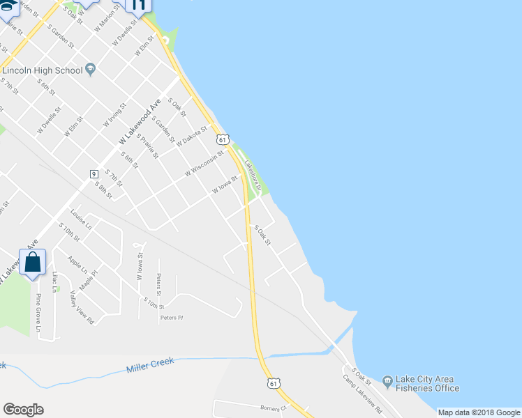 map of restaurants, bars, coffee shops, grocery stores, and more near 1212 South Lakeshore Drive in Lake City