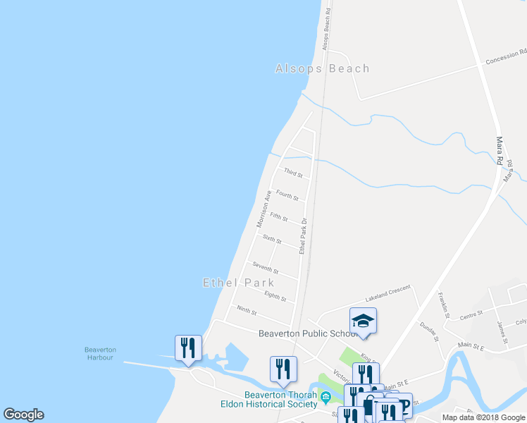 map of restaurants, bars, coffee shops, grocery stores, and more near Morrison Avenue in Beaverton