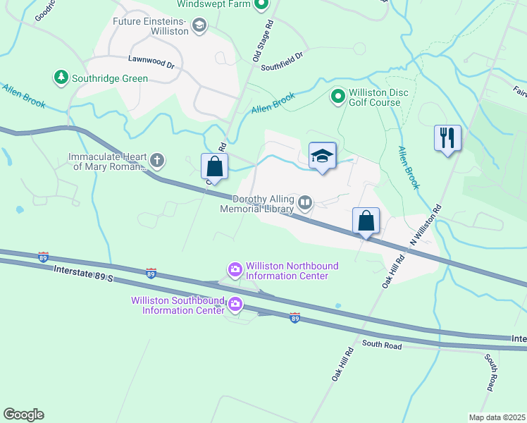 map of restaurants, bars, coffee shops, grocery stores, and more near 7690 Williston Road in Williston