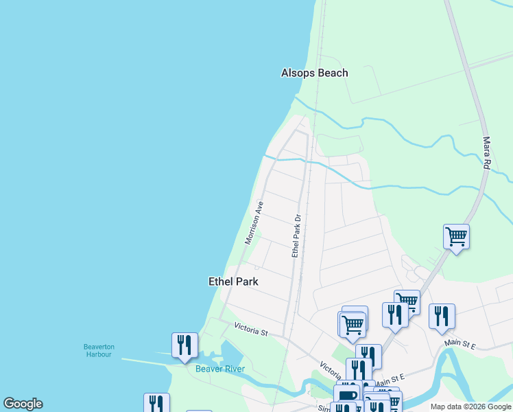 map of restaurants, bars, coffee shops, grocery stores, and more near 242 Morrison Avenue in Beaverton
