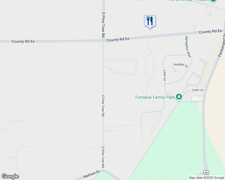 map of restaurants, bars, coffee shops, grocery stores, and more near 1344 South Pine Tree Road in De Pere
