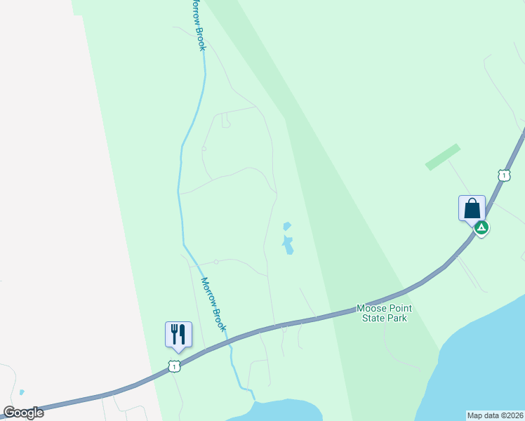 map of restaurants, bars, coffee shops, grocery stores, and more near 18 Sandy Ridge Lane in Searsport