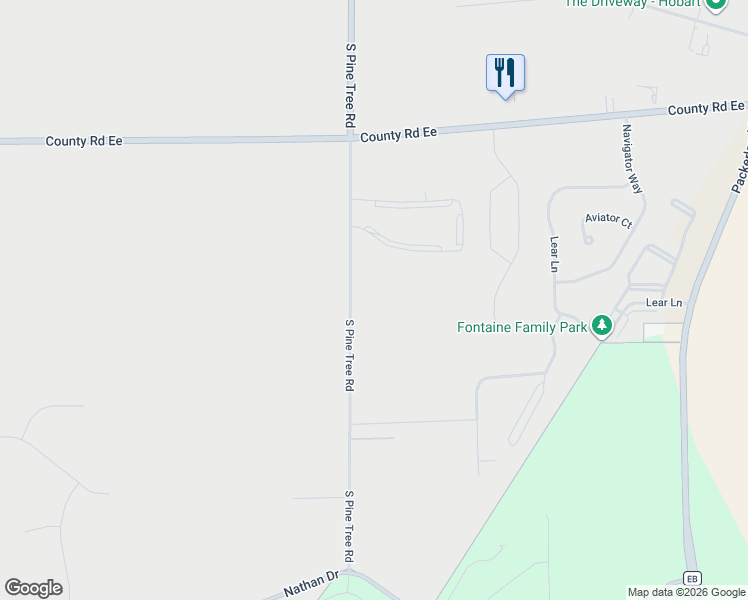 map of restaurants, bars, coffee shops, grocery stores, and more near 1344 South Pine Tree Road in De Pere