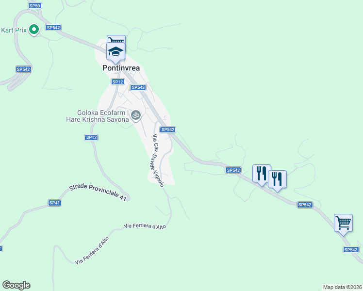 map of restaurants, bars, coffee shops, grocery stores, and more near 1 Via Pianciliegia in Pontinvrea
