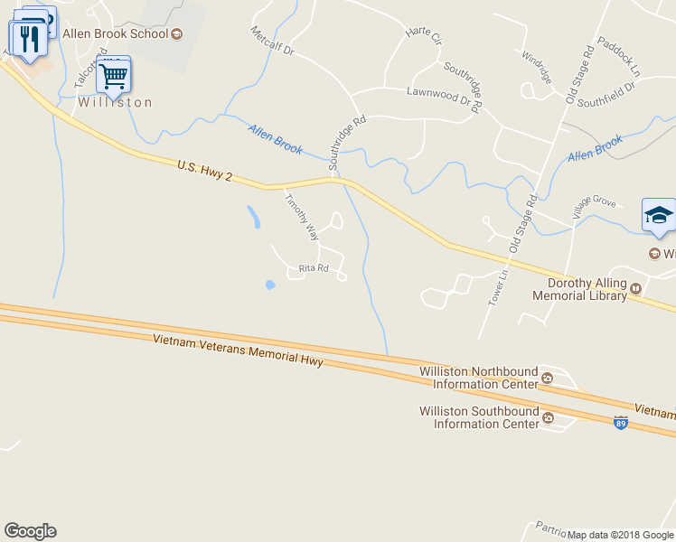 map of restaurants, bars, coffee shops, grocery stores, and more near 379 Cedar Lane in Williston