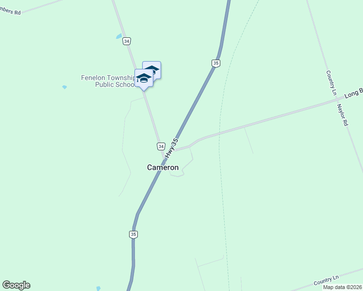 map of restaurants, bars, coffee shops, grocery stores, and more near 4099 Ontario 35 in Cameron