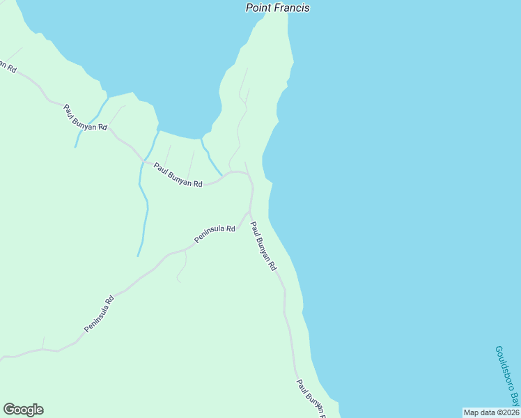 map of restaurants, bars, coffee shops, grocery stores, and more near 571 Paul Bunyan Road in Gouldsboro