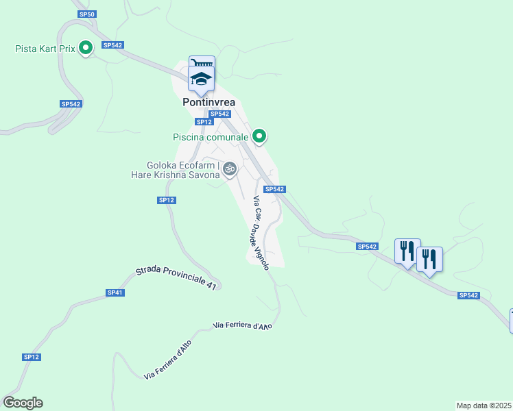 map of restaurants, bars, coffee shops, grocery stores, and more near 7 Via Bigatti in Pontinvrea