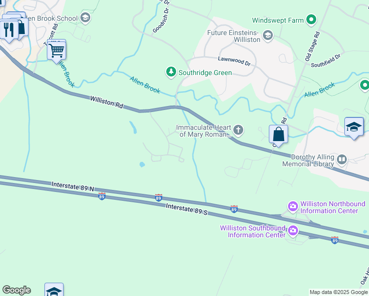 map of restaurants, bars, coffee shops, grocery stores, and more near 222 Cedar Lane in Williston