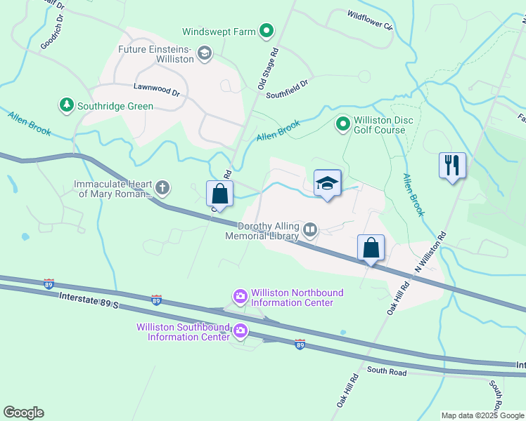 map of restaurants, bars, coffee shops, grocery stores, and more near 64 Maple Rd in Williston