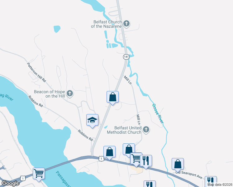 map of restaurants, bars, coffee shops, grocery stores, and more near 735 Swan Lake Avenue in Swanville