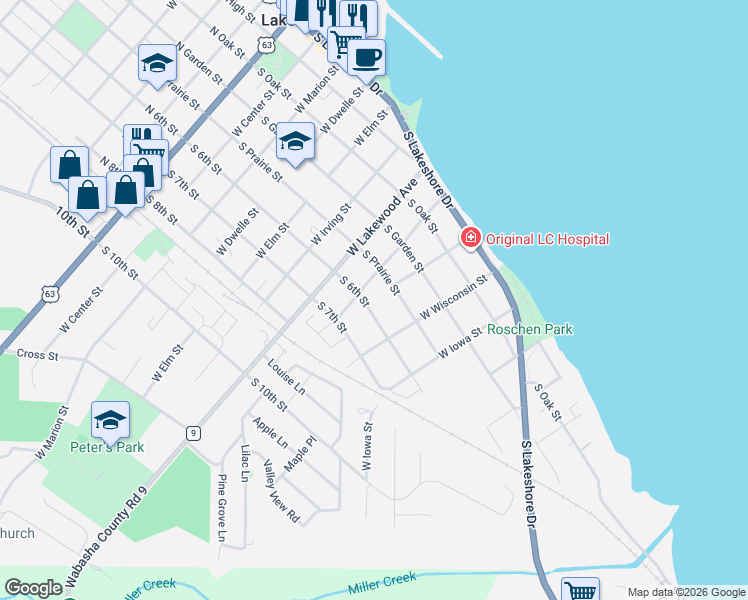 map of restaurants, bars, coffee shops, grocery stores, and more near 807 South 6th Street in Lake City