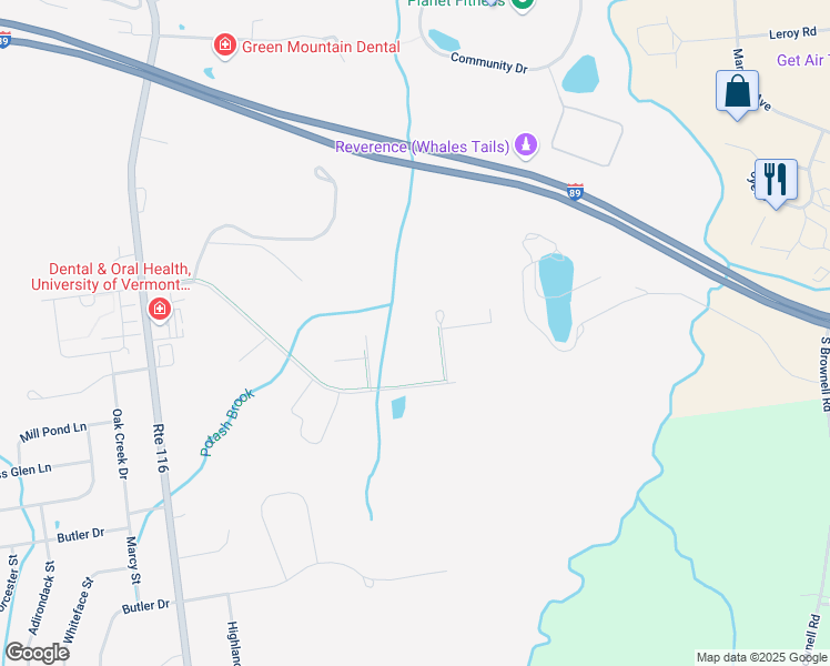map of restaurants, bars, coffee shops, grocery stores, and more near 65 Bowdoin Street in South Burlington