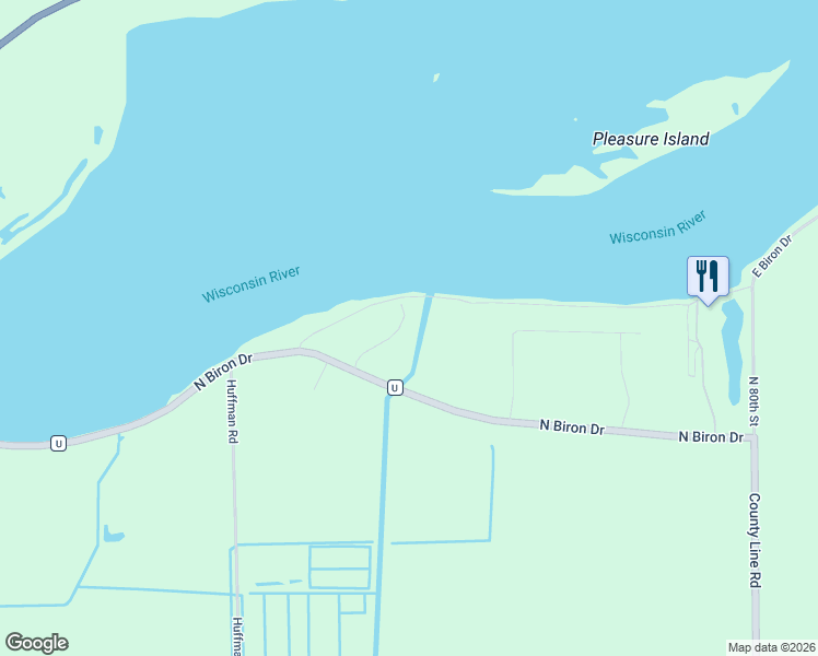 map of restaurants, bars, coffee shops, grocery stores, and more near 2711 North Biron Drive in Wisconsin Rapids