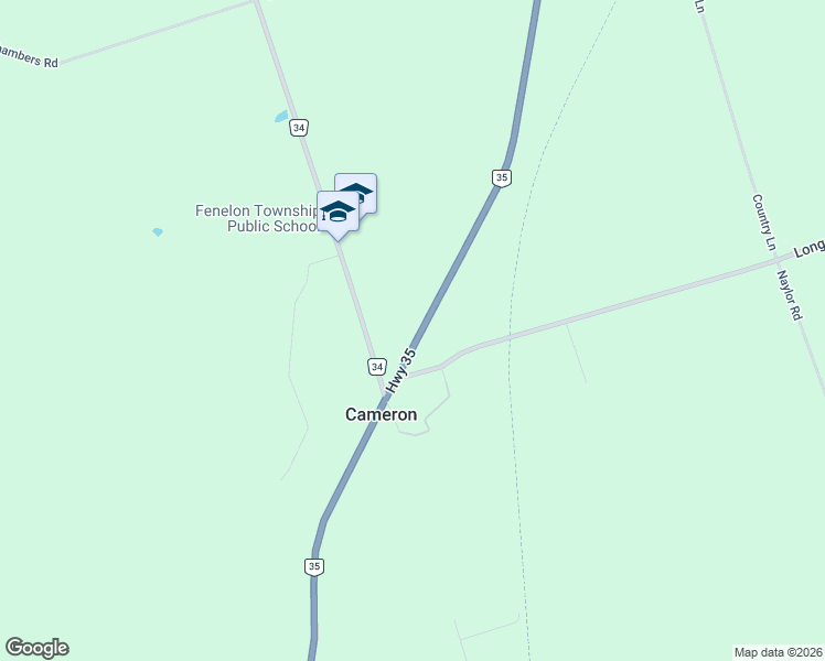 map of restaurants, bars, coffee shops, grocery stores, and more near 4099 Ontario 35 in Cameron