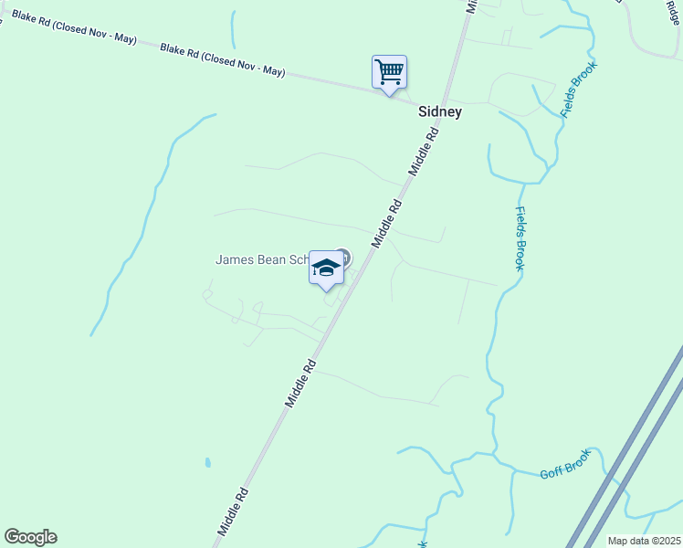 map of restaurants, bars, coffee shops, grocery stores, and more near 2896 Middle Road in Sidney