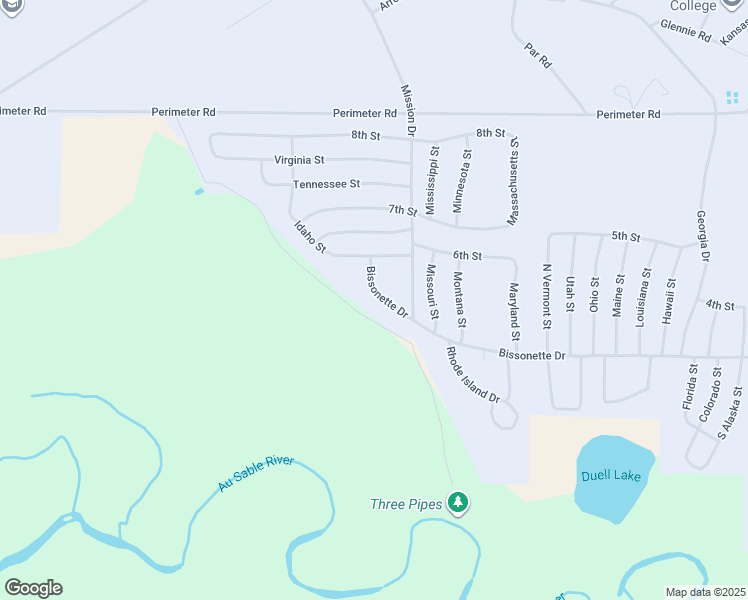 map of restaurants, bars, coffee shops, grocery stores, and more near 10613 Bissonette Drive in Oscoda Township