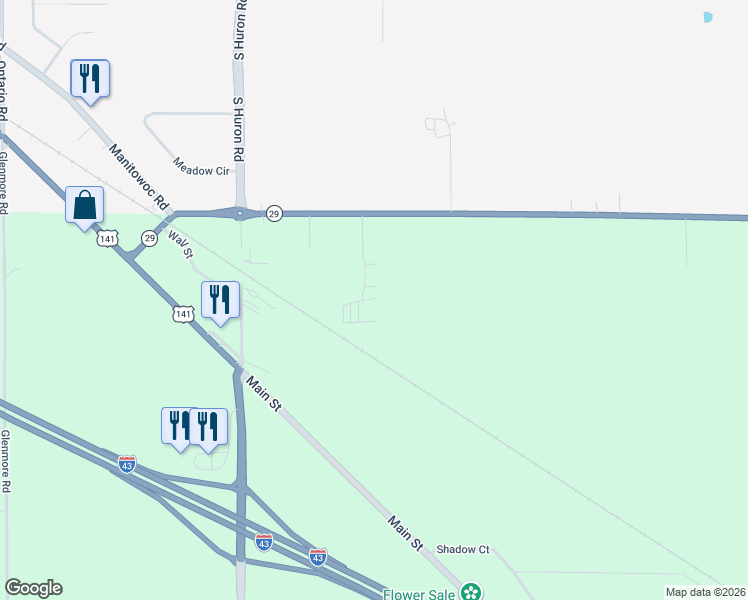 map of restaurants, bars, coffee shops, grocery stores, and more near 3410 Delmar Lane in Green Bay