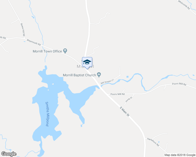 map of restaurants, bars, coffee shops, grocery stores, and more near 26 South Main Street in Morrill