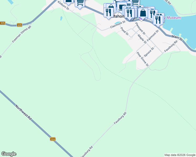 map of restaurants, bars, coffee shops, grocery stores, and more near 215 Hawthorn Road in Mahone Bay