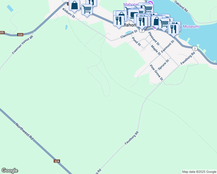 map of restaurants, bars, coffee shops, grocery stores, and more near 215 Hawthorn Road in Mahone Bay