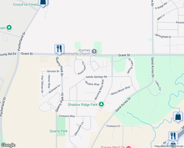 map of restaurants, bars, coffee shops, grocery stores, and more near 1791 Grant Street in Ashwaubenon