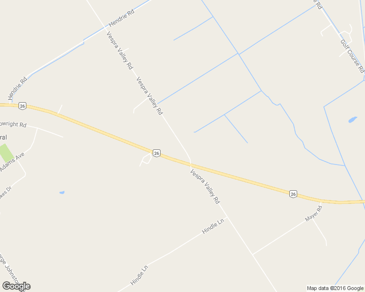 map of restaurants, bars, coffee shops, grocery stores, and more near Vespra Valley Road in Minesing