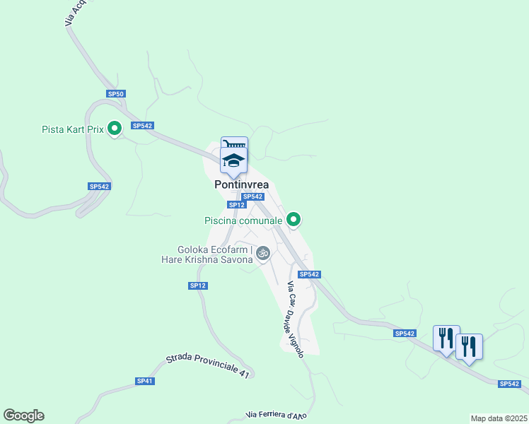 map of restaurants, bars, coffee shops, grocery stores, and more near 26 SP542 in Pontinvrea