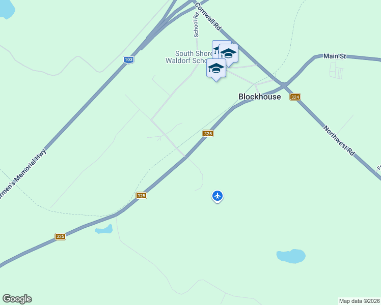 map of restaurants, bars, coffee shops, grocery stores, and more near 712 Nova Scotia 325 in Blockhouse