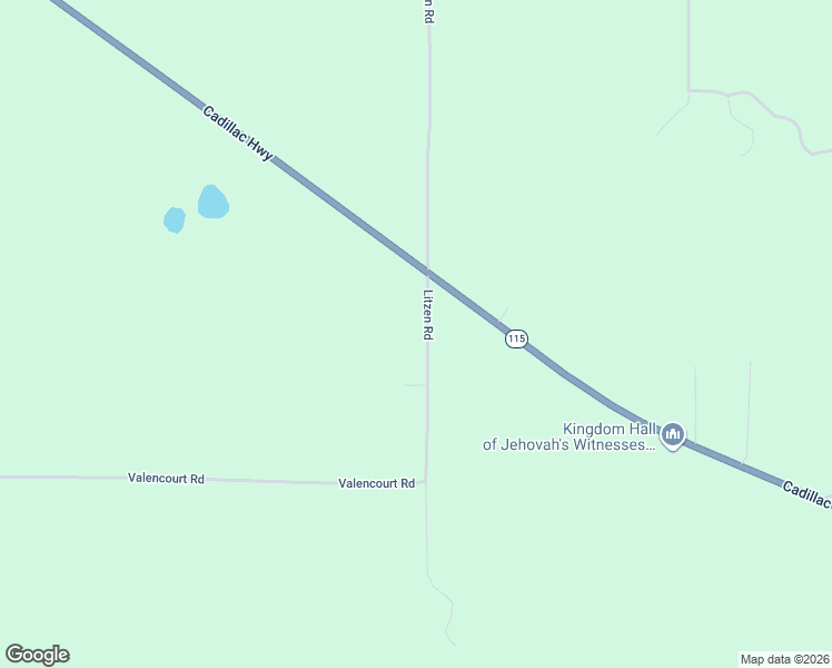 map of restaurants, bars, coffee shops, grocery stores, and more near 14288 Litzen Road in Copemish