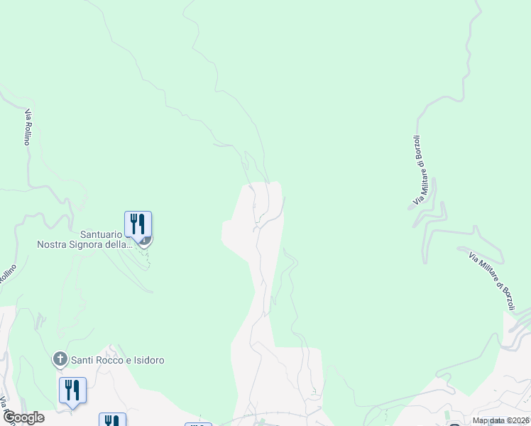 map of restaurants, bars, coffee shops, grocery stores, and more near 172 Via Gneo in Genova