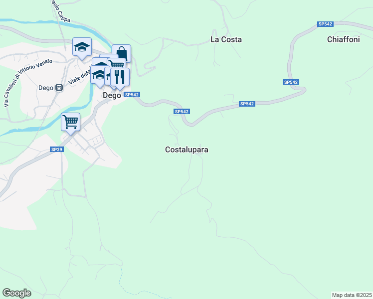 map of restaurants, bars, coffee shops, grocery stores, and more near in Costalupara