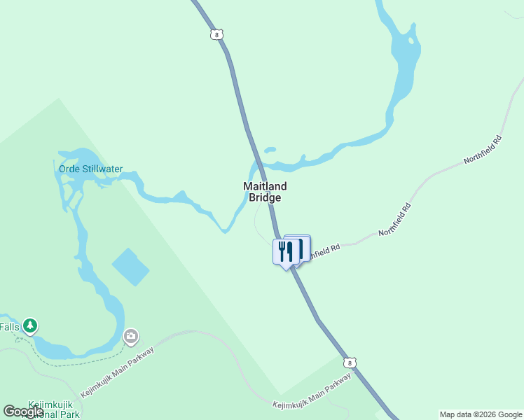 map of restaurants, bars, coffee shops, grocery stores, and more near 54 Doug Fader Road in Caledonia