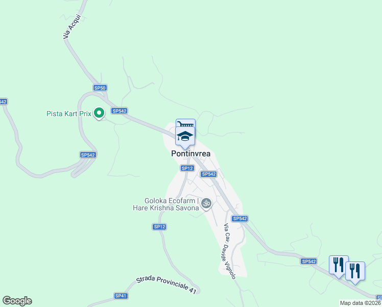 map of restaurants, bars, coffee shops, grocery stores, and more near in Pontinvrea