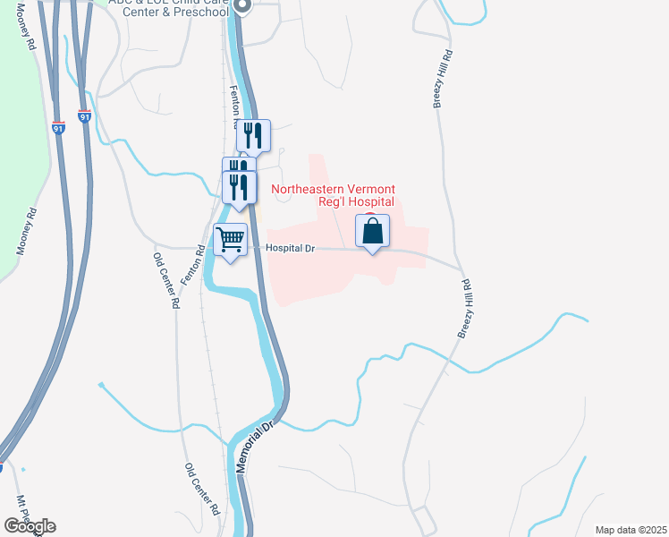 map of restaurants, bars, coffee shops, grocery stores, and more near 1248 Hospital Drive in Saint Johnsbury