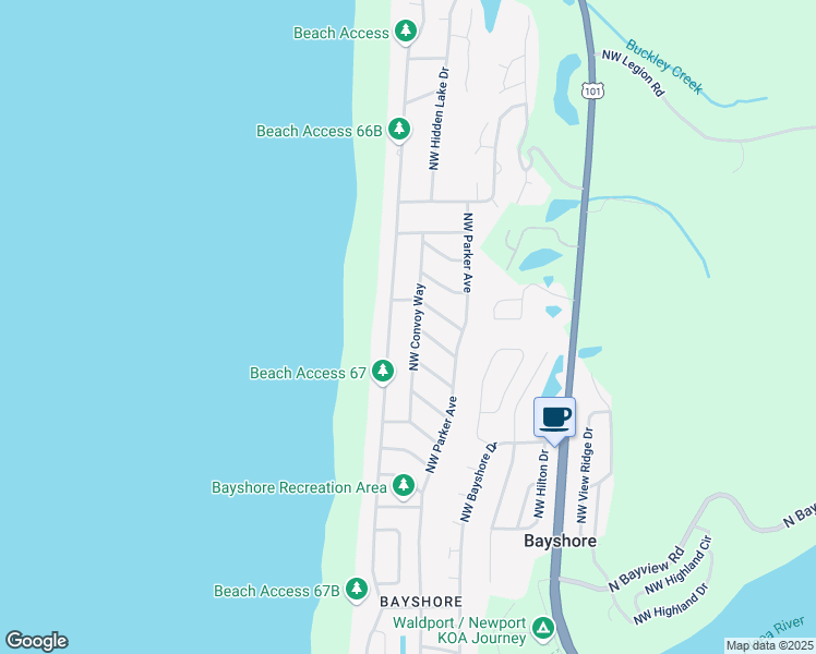 map of restaurants, bars, coffee shops, grocery stores, and more near 2213-2601 Northwest Oceania Drive in Waldport