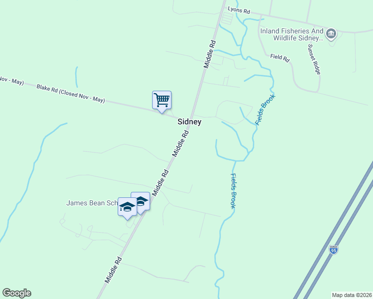 map of restaurants, bars, coffee shops, grocery stores, and more near 2939 Middle Road in Sidney