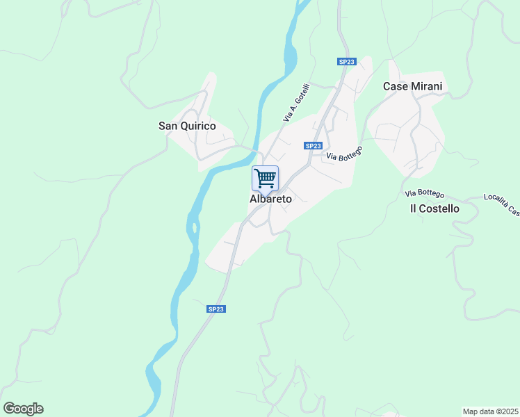 map of restaurants, bars, coffee shops, grocery stores, and more near 103 Strada Provinciale 23 in Albareto