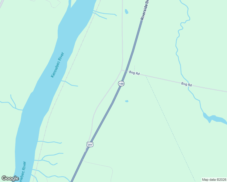 map of restaurants, bars, coffee shops, grocery stores, and more near 2056 Riverside Drive in Vassalboro