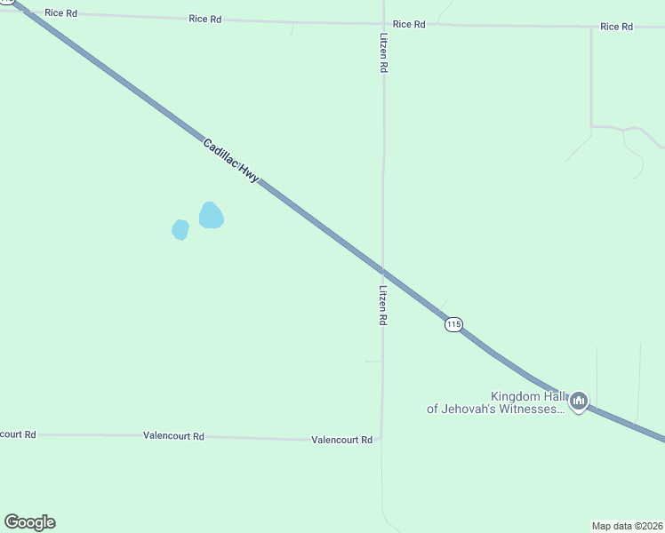 map of restaurants, bars, coffee shops, grocery stores, and more near 14288 Litzen Road in Copemish