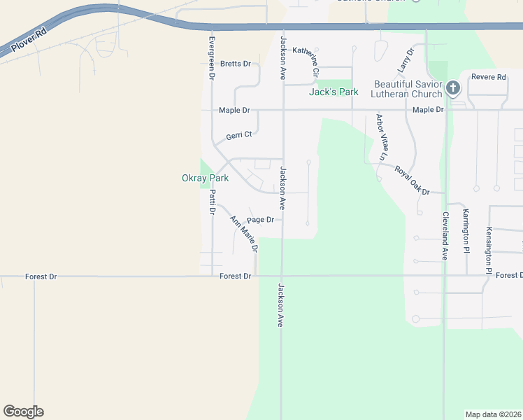 map of restaurants, bars, coffee shops, grocery stores, and more near 3611 Jackson Avenue in Plover