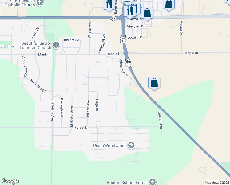 map of restaurants, bars, coffee shops, grocery stores, and more near 2910 Saddlewood Drive in Plover