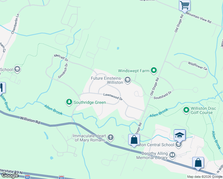 map of restaurants, bars, coffee shops, grocery stores, and more near 557 Southridge Road in Williston