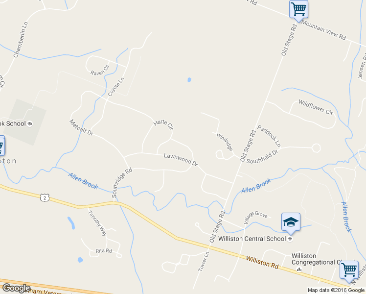 map of restaurants, bars, coffee shops, grocery stores, and more near 557 Southridge Road in Williston